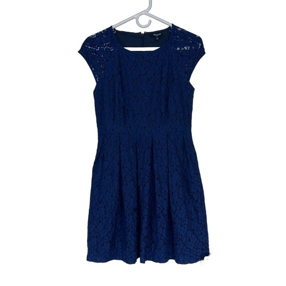 Madewell Lacebloom Navy Eyelet Dress - Picture 3 of 7